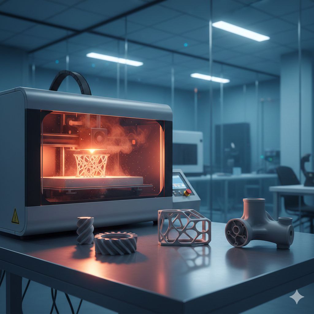 3D принтер печатает деталь — профессиональная 3D печать